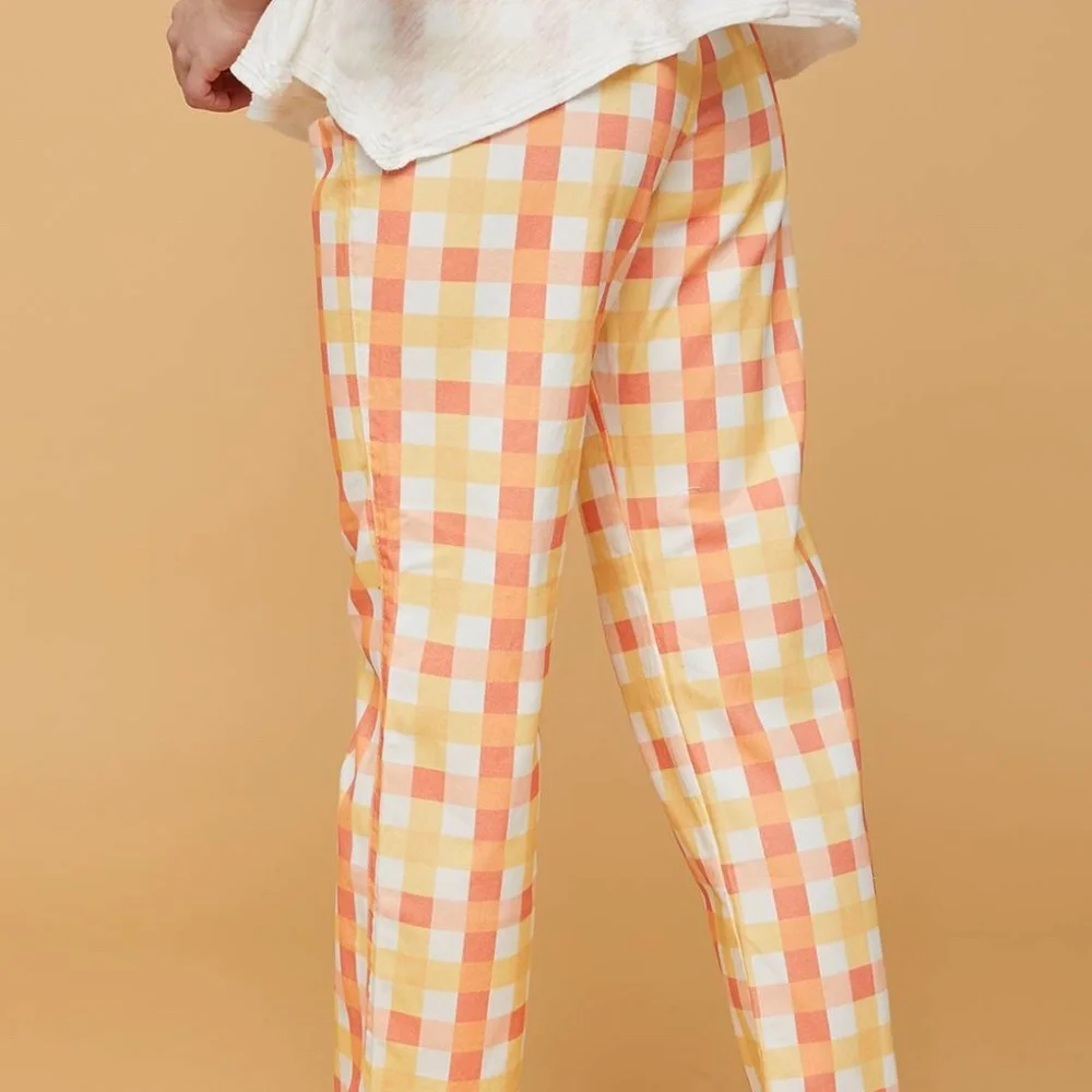 NEW Free People Women's She's All That Plaid Crop ANKLE High Waist Pants NWT - Picture 6 of 9